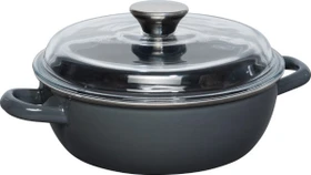 Riess Schmorpfanne hoch mit Glasdeckel 20cm 1.4l dark grey