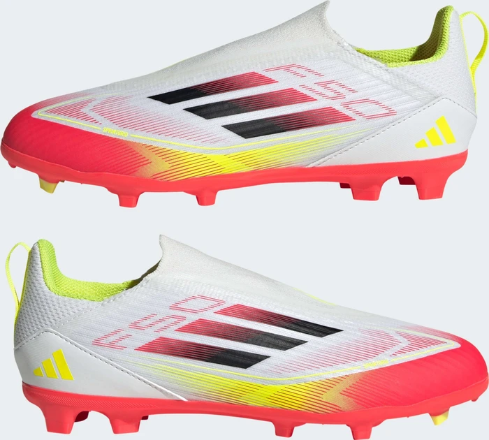 adidas F50 League Laceless FG/MG cloud white/core black/solar yellow (Junior)
