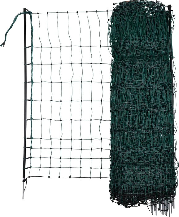 Kerbl Geflügelnetz nicht elektrifizierbar, Einzelspitze, 50m, grün