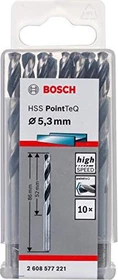 Bosch Professional HSS PointTeQ Spiralbohrer, 5.3x52x86mm, 10 Stück