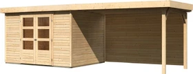 Karibu Askola 5 Gartenhaus inkl. Anbau 2.8m + Rückwand natur