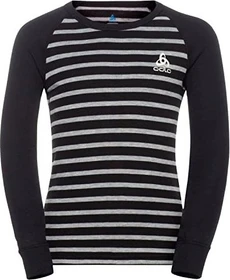 Odlo Active Warm Eco Stripes Funktionsshirt langarm black/grey melange (Junior)