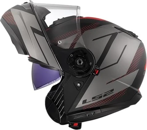 LS2 FF908 Strobe II Code matt schwarz/grau/rot