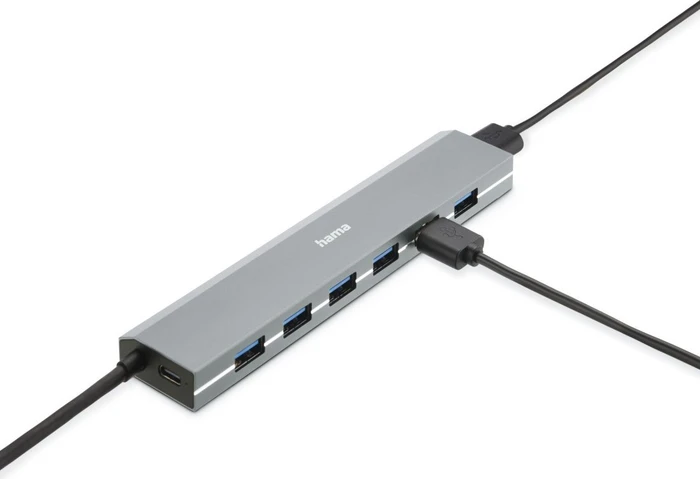 Hama USB-Hub 7 Ports, 1x USB-C 3.0, 6x USB-A 3.0, USB-C 3.0/USB-A 3.0 [Stecker]