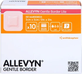 Smith & Nephew Allevyn Gentle Border Lite Schaumverband, 5 x 5cm, 10 Stück