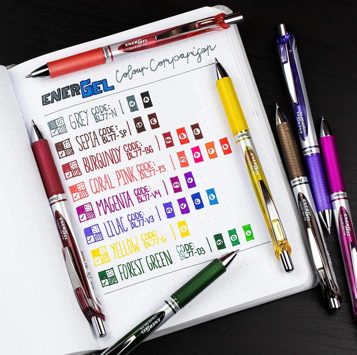 Pentel EnerGel XM BL77 Gelroller gelb/silber, 12er-Pack