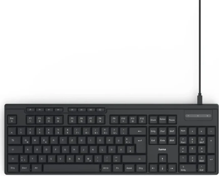 Hama CK-200 USB-Tastatur, schwarz, USB, DE