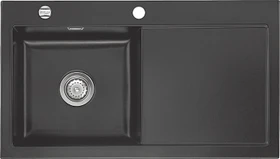 systemceram Mera 90 F Einbau Becken links mit Ablauffernbedienung schiefer