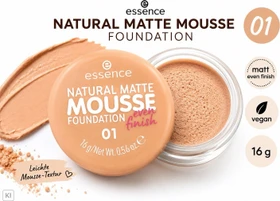 Essence Natural Matte Mousse Foundation #01, 16g