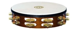 Meinl Traditional Goat-Skin Wood Tambourine Brass 2 Rows