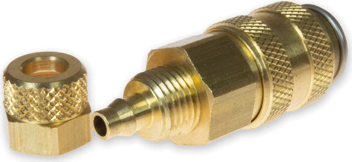 DRAK-Aquaristik Einhandkupplung Messing für Kunststoffschlauch, 4/6mm