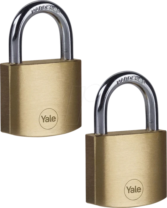 Yale Y110B/40 Messing, Vorhängeschloss, 2er-Pack (Y110B/40/122/2)