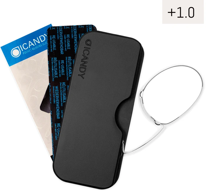 iCandy Lesehilfe inkl. Hülle Hängekarte 1.0 Dioptrien schwarz