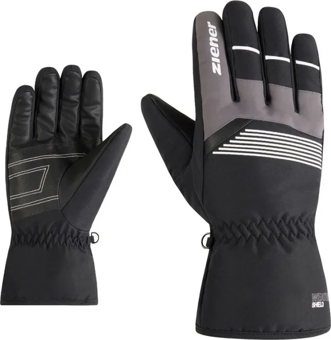 Ziener Gevin Skihandschuhe schwarz/weiß