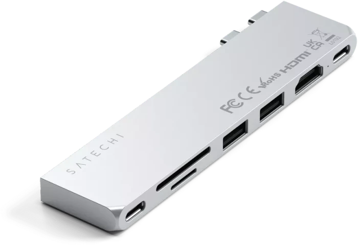 Satechi Pro Hub Slim Adapter, silver, 2x USB4 [Stecker]
