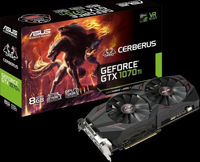 ASUS Cerberus GeForce GTX 1070 Ti, CERBERUS-GTX1070TI-8G, 8GB GDDR5, DVI, 2x HDMI, 2x DP