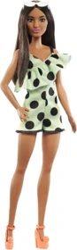 Mattel Barbie - Fashionistas Barbie braunhaarig mit gepunktetem Jumpsuit