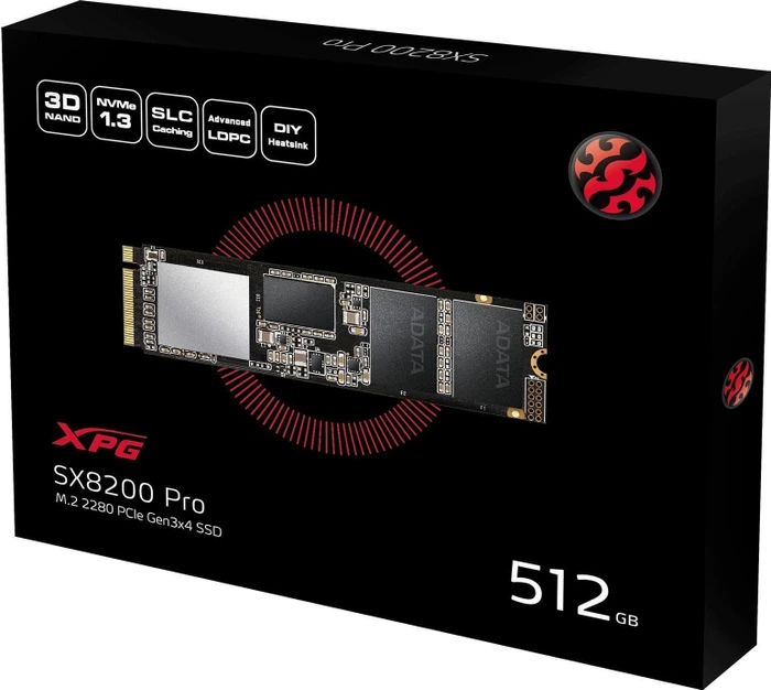 ADATA XPG SX8200 Pro 512GB, M.2 2280 / M-Key / PCIe 3.0 x4