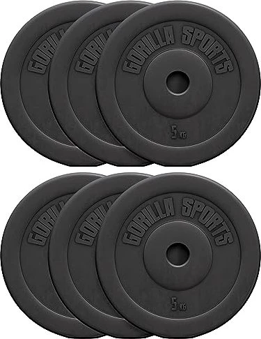 Gorilla Sports Hantelscheiben Kunststoff Set 6x 5kg