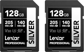 Lexar Professional SILVER R205/W140 128GB, UHS-I U3, Class 10, 2er-Pack