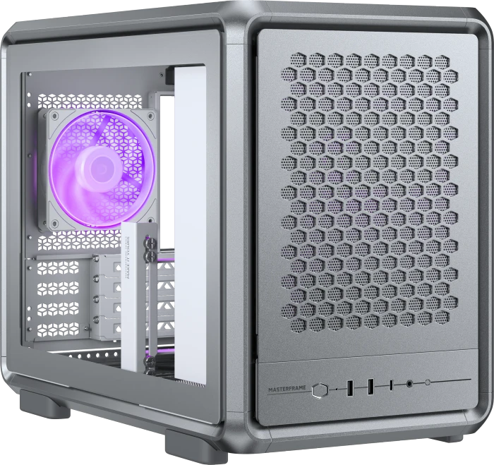 Cooler Master MasterFrame 400 Mesh, silber, Glasfenster