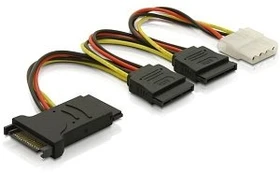 DeLOCK SATA-Stromadapter 15-Pin [SATA] auf 3x 15-Pin [SATA] und 1x 4-Pin [IDE]