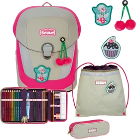 Scout Sunny II DIN Pink Cherry Schultaschen-Set, 4-tlg.