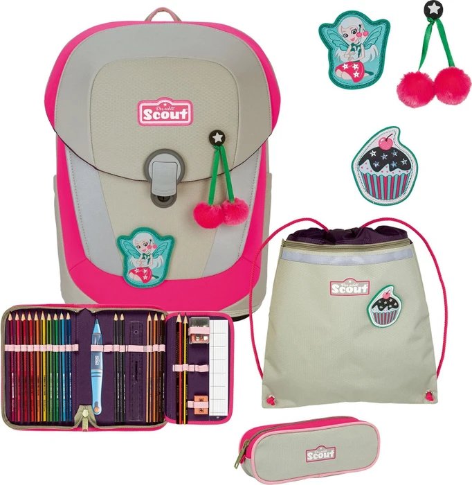 Scout Sunny II DIN Pink Cherry Schultaschen-Set, 4-tlg.
