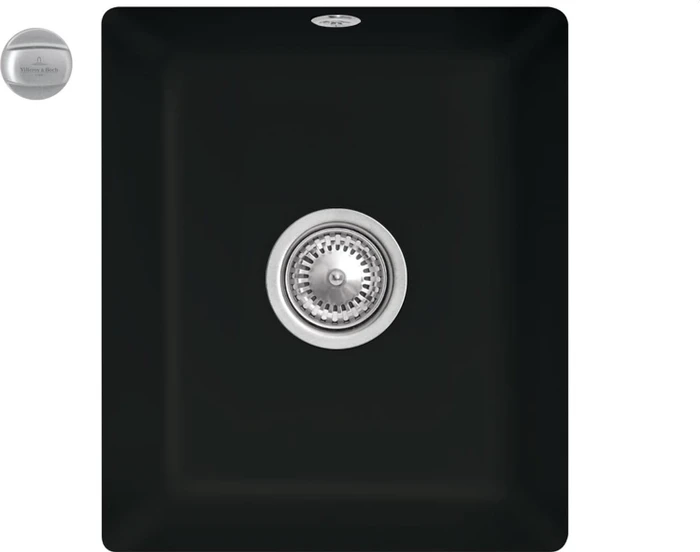 Villeroy & Boch Subway 45 XU Unterbau Becken mittig mit Ablauffernbedienung ebony