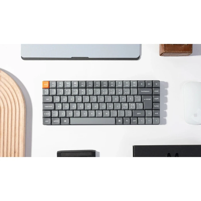 Keychron K3 Max, grau, LEDs RGB, hot-swap, Gateron LOW PROFILE 2.0 RED, USB/Bluetooth, DE