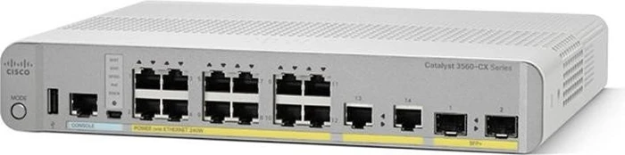 Cisco Catalyst 3560-CX Compact IP Base Desktop Gigabit Managed Switch, 14x RJ-45, 2x SFP, 240W PoE+
