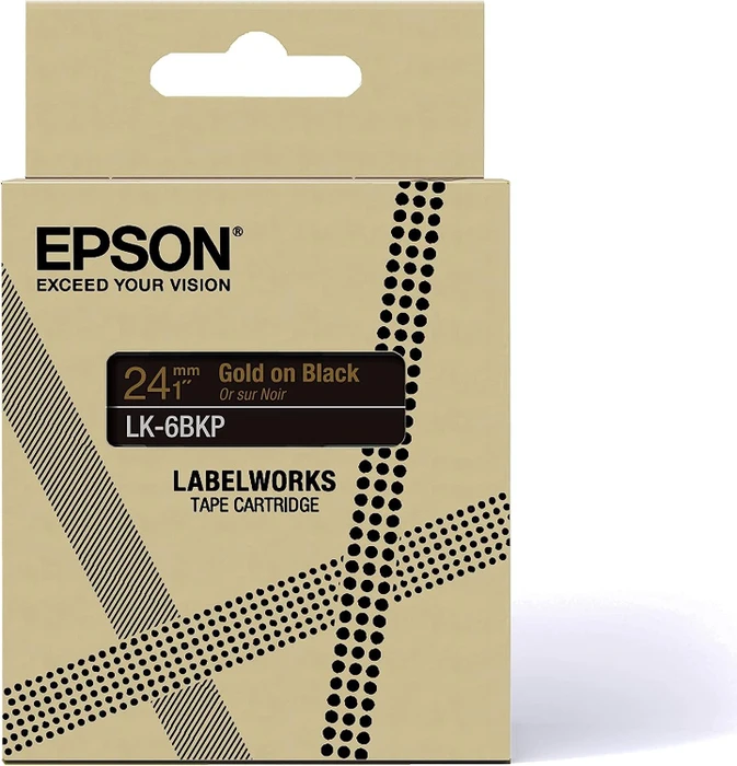 Epson LK-6BKP Beschriftungsband, 24mm, gold/schwarz