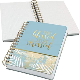 Sigel Jolie Spiral-Notizbuch, A5, punktiert, Hardcover, Motiv Heavenly Leaves, 120 Blatt