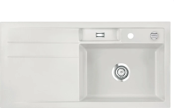 systemceram Bela 100 Einbau Becken rechts mit Ablauffernbedienung alu