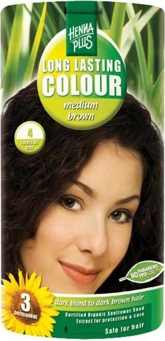 Henna Plus Long Lasting Colour Haarfarbe 4 Medium Brown, 100ml