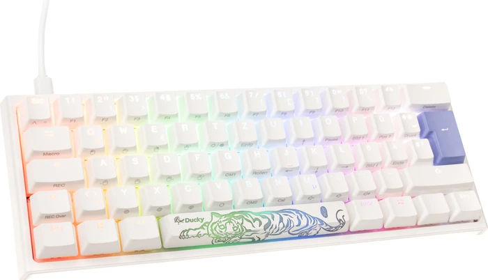 Ducky One 2 Pro Mini, PBT, weiß, LEDs RGB, MX RGB BLACK, USB, DE