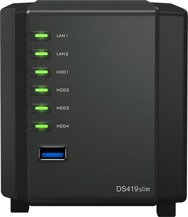 Synology DiskStation DS419slim 6TB, 512MB RAM, 2x RJ-45 1000Base-T, 2x USB-A 3.0