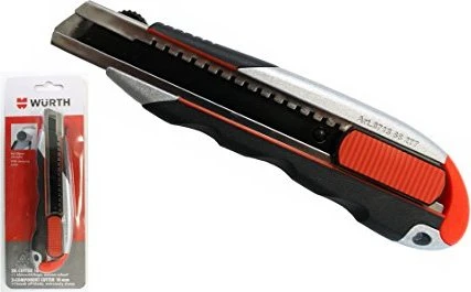 Würth 3K-Cutter mit Schieber 18mm, beidhändig, schwarz/rot