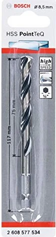 Bosch Professional HSS PointTeQ Spiralbohrer, 8.5x75x117mm, 1 Stück