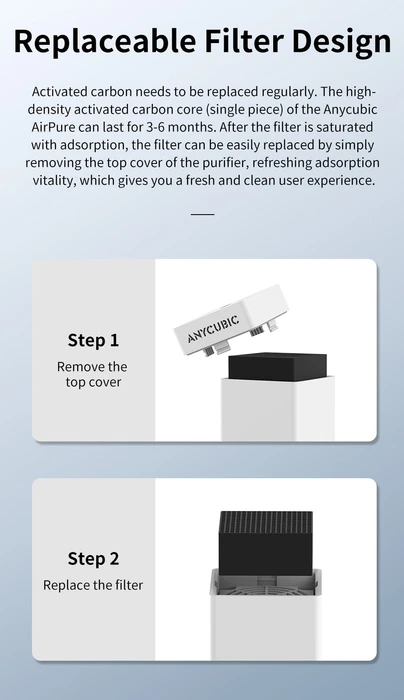 Anycubic AirPure Aktivkohle Luftfilter für 3D-Drucker, 2er-Pack