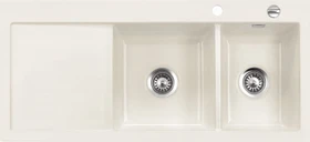 systemceram Mera Double Einbau Becken rechts magnolie