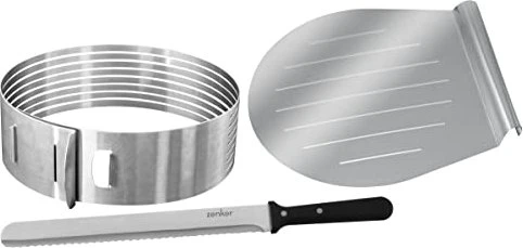 Zenker Tortenboden Schneidhilfe mit Tortenmesser & Tortenheber 28cm