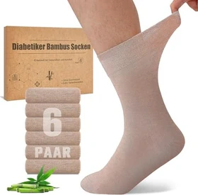 Niorasen Bambus Diabetiker Socken beige, 6 Paare