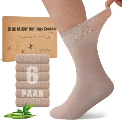 Niorasen Bambus Diabetiker Socken, 6 Paare