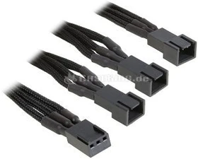 BitFenix 3-Pin auf 3x 3-Pin Verteiler, sleeved, 60cm, schwarz