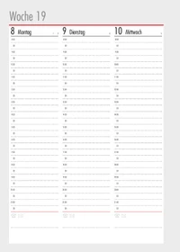 bsb-obpacher Kalender Kompakt Vertikal Ersatzeinlage Wochenansicht 2026, A4