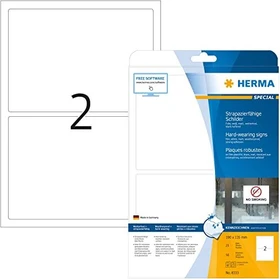 Herma Folienetiketten, 190x135mm, wetterfest, weiß, matt, 25 Blatt (50 Etiketten)