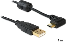 DeLOCK USB-A 2.0 auf USB 2.0 Micro-B Adapterkabel, 1m, gewinkelt 90° (83147)