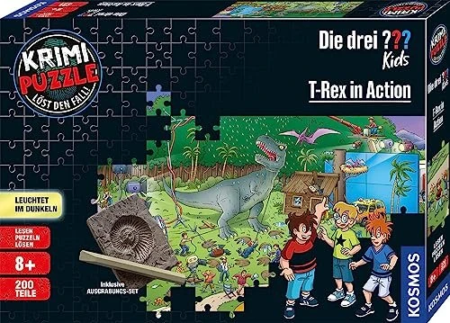 Kosmos Krimi Puzzle Die drei ??? Kids T-rex in Action