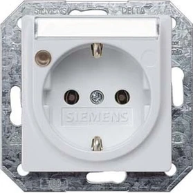 Siemens DELTA i-system Schuko-Steckdose Betriebsanzeige, aluminiummetallic